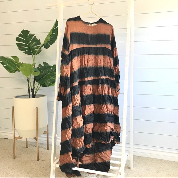 Anthropologie Dresses & Skirts - Anthropology rusty brown and black striped dress